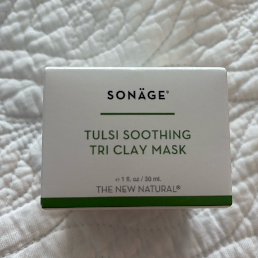 NIB Sonage Tulsi Soothing Tri Clay Mask, 1 Fl Oz